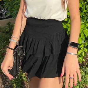 Mustard Seed Black Smocked Skirt